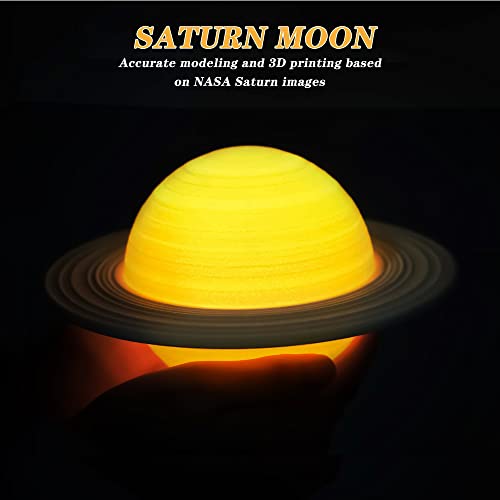 YDSIII Saturn Lamp 6.4 inch Moon Lamp Galaxy Lamp 16 Colors LED 3D Moon Light USB Rechargeable Remote&Touch Control Nursery Room Decor Birthday Gift for Girls&Boys&Women