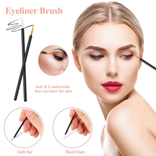KASTWAVE 250 PCS Disposable Makeup Applicators Tools Kit, Makeup Artist Must Haves 50 Disposable Eyeliner Brushes 100 Mascara Wands 100 Lipstick Applicators for Christmas Gifts Mother's Day Gifts