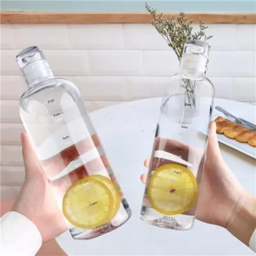 KVIVI 500ml Water Bottle Clear Plastic Water Bottle with Caps, Leak Proof & Spill Proof Daily Drinking Water Bottles, Hot & Cool Water Bottle Container, Portable for Travel Hiking Gym Sports (Black)