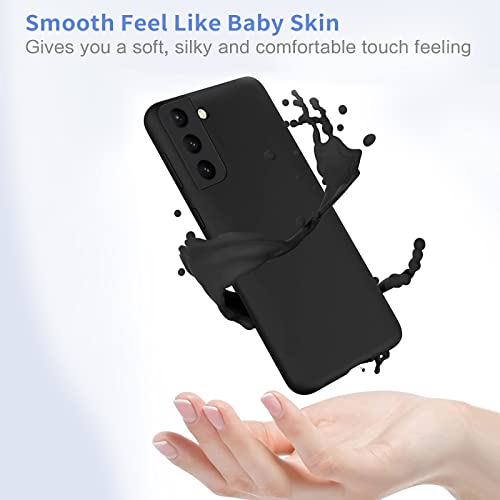 Maykela Silicone Cover Case Cover for Samsung Galaxy S21 Thin with Camera Protection Soft Interior Slim Fit Flexible Phone Case (for Samsung Galaxy S21-Black)