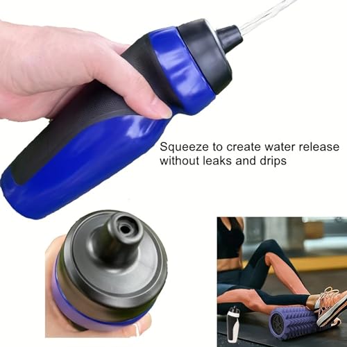20oz Squeeze Sports Water Cup (600ml) - Ergonomic, Ideal for Gym, Football, Mountain Bike (Black)