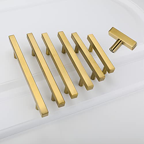 LONTAN 10 Pack Gold Cupboard Handles 160mm Gold Kitchen Handles Cabinet Hardware Drawer Pulls Kitchen Cupboard Furniture Stainless Steel