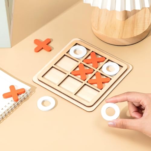 AWH 12-Pack Wooden Tic-Tac-Toe Board Game Set – Classic XO Strategy Puzzle for Family & Friends – Portable Travel-Friendly Educational Board Game – Engaging Brain-Boosting for Parties, & Gatherings