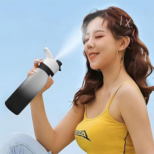Joyzzz Spray Water Bottle Kids, 650ml Safe and Non-toxic Spray Cooling Bottle, Leakproof Bpa Free Misting Water Bottle, Kids Cool Misting Water Bottles, Suitable for Cycling and School