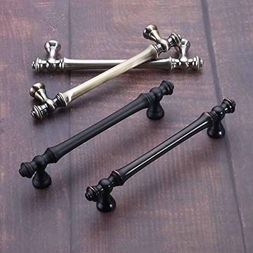 Asidrama 10 Pack 5 Inch(128mm) Matte Black Kitchen Cabinet Handles, Cabinet Pulls Kitchen Cabinet Hardware for Cupboard Drawer Pulls