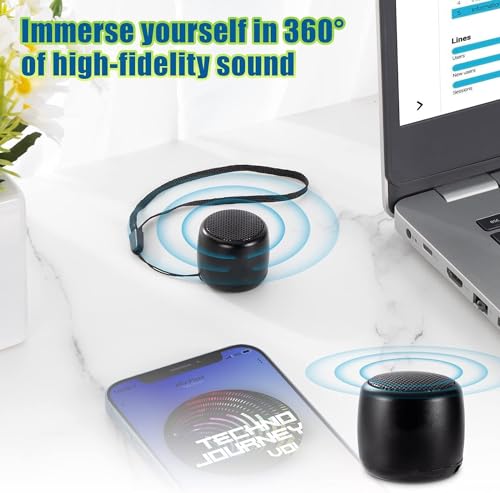 Best Mini Portable Bluetooth Speaker I Smallest Bluetooth Speaker with HD Sound & Bass I Wireless Bluetooth Speakers for Phone/PC/Tablet I Photo Selfie Button Answer Phone Calls I Cute Tiny Speaker