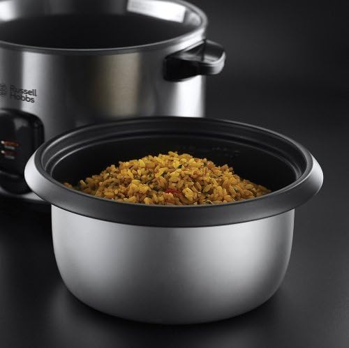 Russell Hobbs Cuociriso 10 Tazze, 700 W, 1.8 Litri, Spatola e Misurino Inclusi, Acciaio Inox, 19750-56