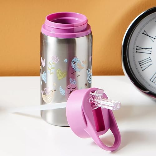 The Moon Brand Single Wall Stainless Steel Sipper Bottle 530ml BPA Free Lid, Easy Siping Lightweight for Kids ??Portable-Large Capacity Indoor/Outdoor Spill Proof, Break Resistant - Purple