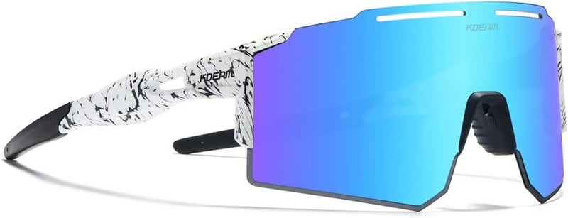 RINKUOLYO Sports Polarized Sunglasses for Men and Women Viper Sunglasses for Cycling Running Driving, M