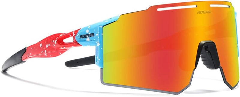 RINKUOLYO Sports Polarized Sunglasses for Men and Women Viper Sunglasses for Cycling Running Driving, M