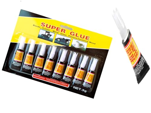 PRIMEBLY Super Glue, Instant Bonding | Pack of 2-16pc (3g Each) | Clear Color, Strong Adhesion | All-Purpose Fast-Drying Liquid Glue with Precision Applicator