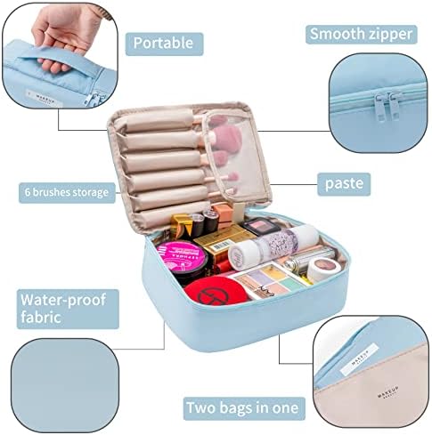 Queboom Travel Makeup Bag Cosmetic Bag Makeup Bag Toiletry bag for women and girls