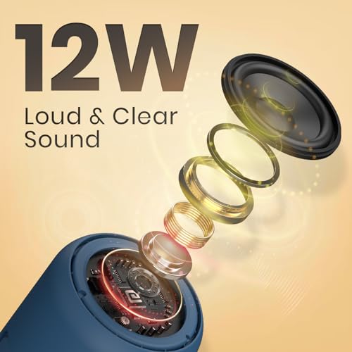 Portronics SoundDrum 1 10W TWS Portable Bluetooth 5.3 Speaker with Powerful Bass, Type C Charging Cable Included(Blue)