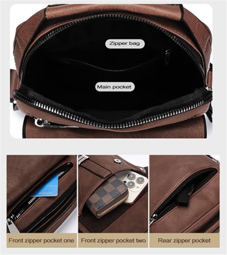 FENDOUNIU Leather Shoulder Bag for Men, Handbag, Crossbody, Travel, Messenger, Business, Satchel, Casual for Shopping Daily Working