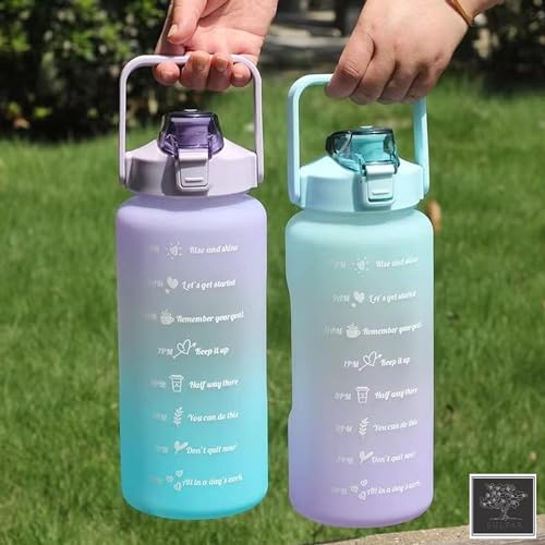 Sulfar Motivational Large Plastic Water Bottle, 2L (Pink)