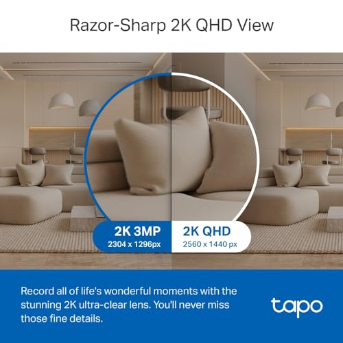 TP-Link Tapo Pan/Tilt 2K 4MP cctv Camera With 360°Rotational View| AI, Human, Pet, Vehicle, Baby Crying Detection |Night Vision| 2-Way Audio| Safe Storage|Control via Google Assistant & Alexa (TC72)