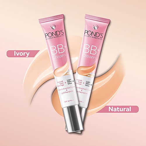 POND'S BB+ Cream, Instant Spot Coverage + Light make up Glow, Light, 18 g