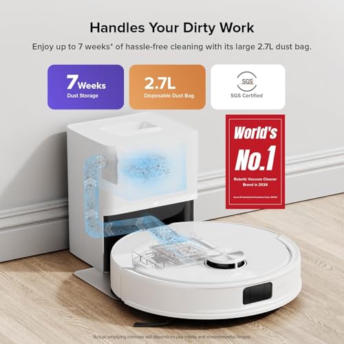 roborock Q10 VF+ Robot Vacuum and Mop with Self-Emptying, 10,000Pa Suction, Hands-Free Cleaning for Up to 7 Weeks, Dual Anti-Tangle Design, Auto Mop Lifting, Obstacle Avoidance, Ideal for Pet Hair