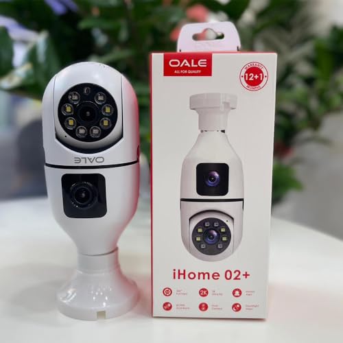 OALE iHome 02+ Dual-Line Audio 360° Security Camera with Bulb Design, 2K Resolution, Night Vision, Motion Detection