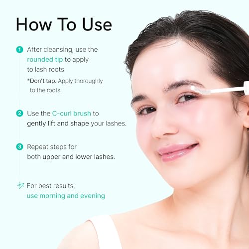 Power and Volume Eyelash Serum | Korean Non-Irritating Lash Serum for Longer, Thicker Lashes & Brows | Vegan-Friendly, Cruelty-Free - Peptides, Biotin, Centella, Hyaluronic Acid, 0.3 fl.oz.