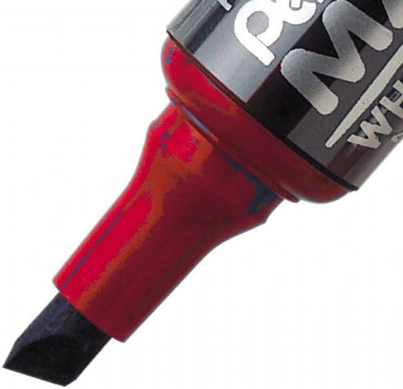 Pentel 5.7Mm Chisel Tip Wallet 4 Maxiflo White Board Liquid Ink Marker - Black/Red/Blue/Green