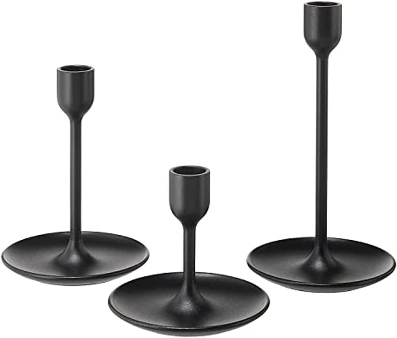 YACMMY Matte Black Candle Holders Set of 3 for Taper Candles, Decorative Candlestick Holder for Wedding, Dinning, Party.