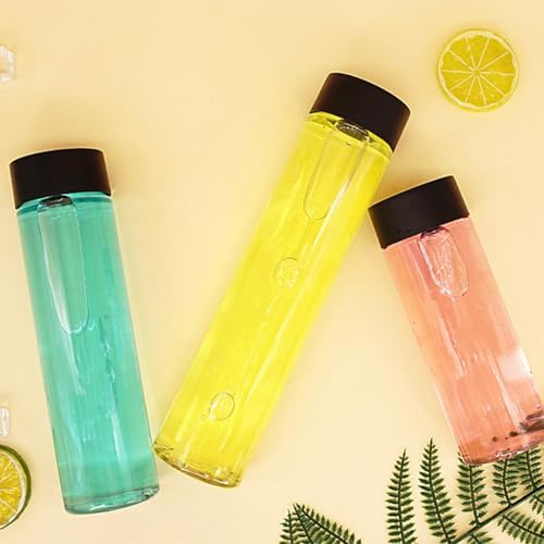350ml Plastic Juice Bottles – 6 Pcs Clear Bottles with Caps, Reusable Empty Milk and Water Bottle for Kids, Zamzam Water, Gym, Smoothies, Fresh Juices, Protein Shakes, and Travel Use – Leak-Proof