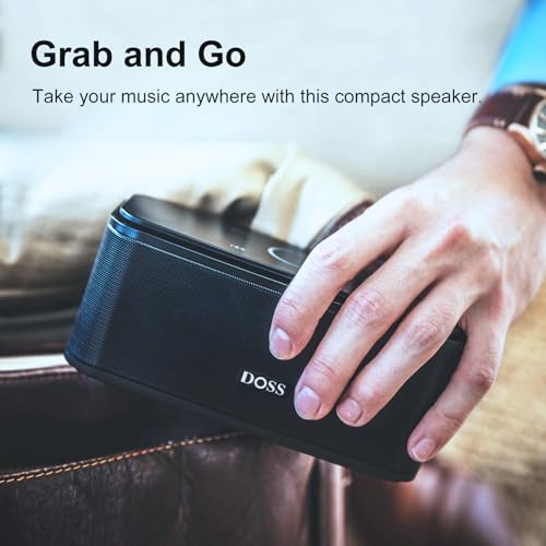 Doss Touch Wireless Bluetooth V4.0 Portable Speaker with HD Sound and Bass, 12H Playtime, Built-in Mic for iPhone, Samsung (Black)