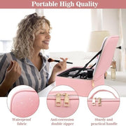 MOMENT Makeup bag with LED mirror, Travel Makeup Bag 3 Adjustable Brightness LED makeup bag with mirror and Dividers suitable for your Jewelry, Essential oil,Toiletries storage and makeup daily Pink