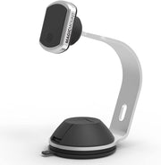 Scosche MP12VPD2-XTSP MagicMount Pro Magnetic Phone/GPS Car Mount 30W Dual Port Type-C + Type-A Cell Phone Charger, Cigarette Lighter Phone Holder, Compatible with Apple iPhone & More, Black/Silver - Home/Office