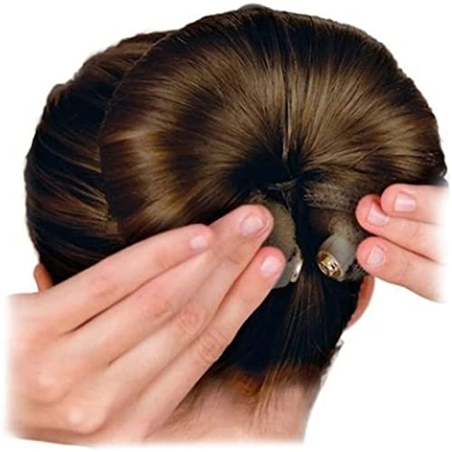 MAKINGTEC 3 Pcs Magic Roll Tool Hair Ring Diy Hair Foam Ring Shaper Snap Hair Donut Bun Hair Accessories, Long Buckle Nylon Hair Ring Magic Hair Styling Tool for Women Ponytail Holder (3 Multicolor)
