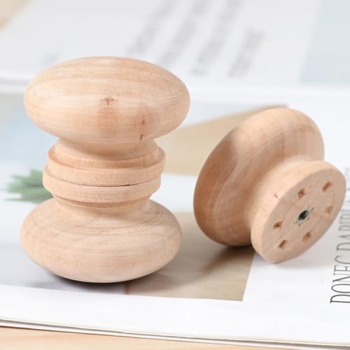 Joyzzz Wooden Drawer Knobs, 15pcs 35x30mm Drawer Knobs and Pulls Wooden Cabinet Pulls and Knobs, Round Shaped Drawer Handles for Furniture Knobs Cabinets Dresser Handles Hardware