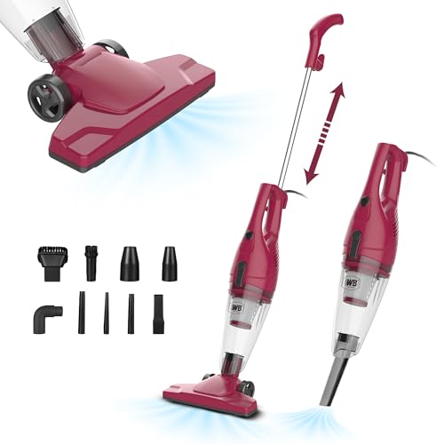 WB West Bayou 2-in-1 Handheld Stick Vacuum Cleaner - Lightweight, Powerful 600W Motor, 17000Pa Suction, 5M Long Cord, 0.8L Large Capacity, Central Filtration System for Home, Car, Kitchen