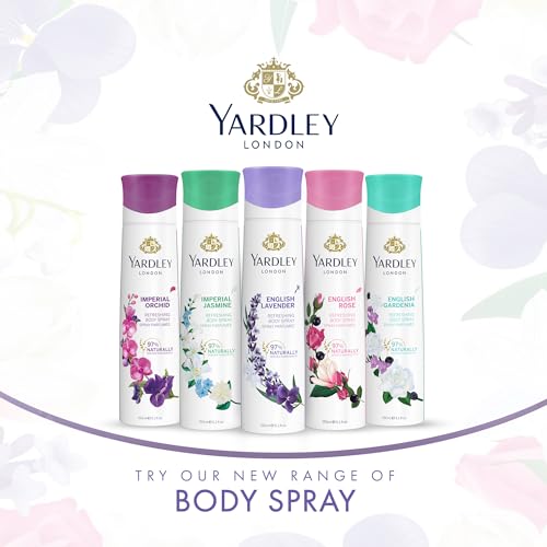 Yardley London Imperial Jasmine Body Spray For Women - 150ml Floral Scent With Jasmine & Orange Blossom Fragrance Energetic & Long Lasting Fragrance