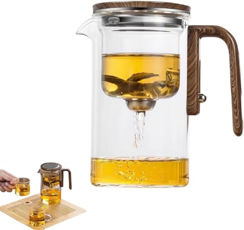 Enchanti Tea Pot,Water Separation Glass Teapot,Filter Teapot with Dual Infusers,Enchantipot Magic Tea Pot,Glass Teapot with Strainer,Infuser,Automatic Magnetic Teapotï¼Œheat Resistant