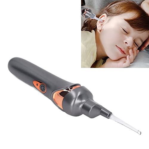 Zudoo Electric Ear Suction Device, Portable Automatic Electric Vacuum Ear Pick Ear Cleaner Earwax Remover with LED Light for Earwax Removal, Soft Prevent Ear-Pick Clean Tools Set (Black)