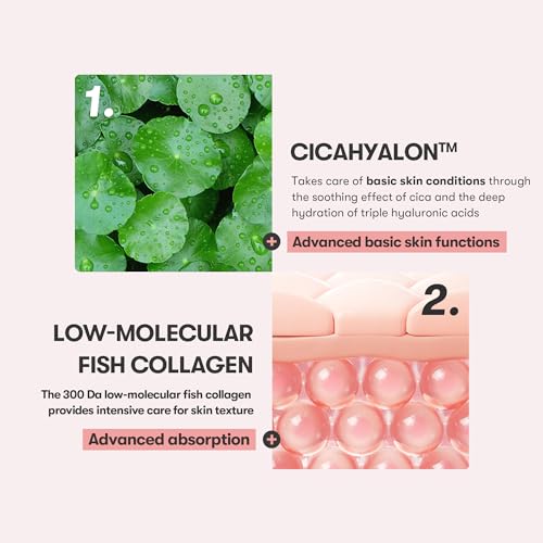 VT COSMETICS Cica Collagen Essence | Peptide Complex, 1.01 fl oz (30ml), Firming & Elasticity, Soft Skin, Glass Skin, Korean Skin Care