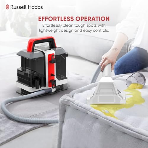 Russell Hobbs SpotAway W05 Spot Vacuum Cleaner With Self Cleaning Nozzle, Wet and Dry Stain Removal, 800ml Dirt Water & 1080ml Clean Water Tank Capacity with Soft Brush Upholstery Tool