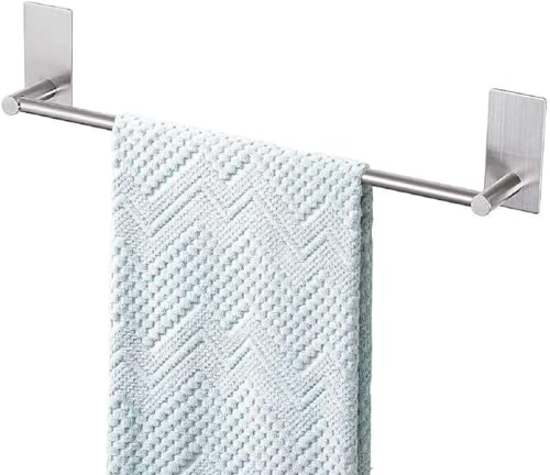 BUYMORE Beautiful Useful Youthful Towel Rack Set with 2 Hook, 304 Stainless Steel Wall Mounted Holder, No drilling Bathroom Cleaning Tools Holder, Kitchen Hardware Set