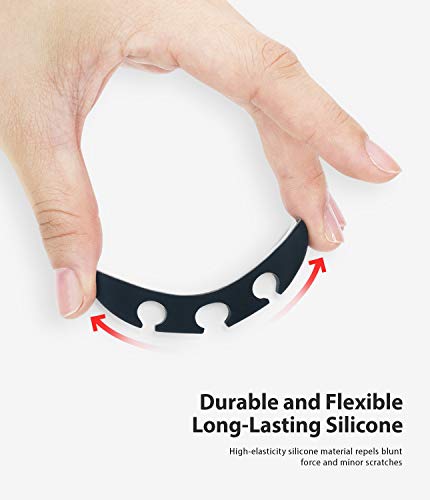Ringke Cable Organizer [4 Pack] Clips Management TPU Silicone Adhesive Wire Holder Accessory for Power Cords, Home, Office, Cubicle, Headphone, Car