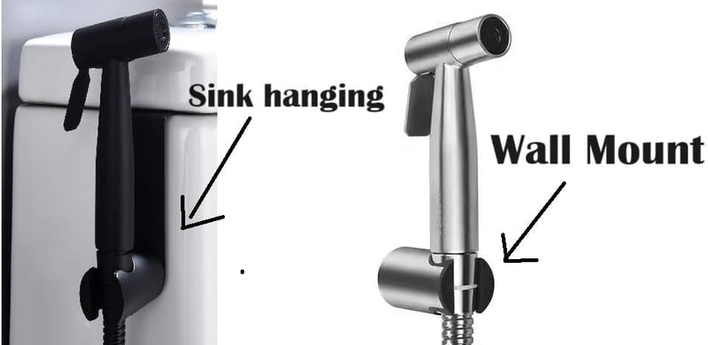 JUNARIS Handheld Bidet Sprayer for Toilet-Adjustable Water Pressure Control with Bidet Hose for Feminine Wash, Stainless Steel Brushed Nickel Cloth Diaper Bidet Toilet Sprayer for Baby Wash