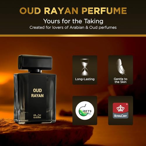 RAYAN Modern Oud Perfume for Men - Long Lasting Arabian Eau De Parfum, 100mL (3.34 Fl oz), Men Perfume with Oud, Sandalwood, Grapefruit, Cardamom & Lavender, Ideal Gift for Him for Ramadan & Eid
