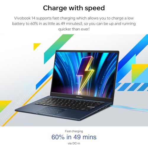 ASUS Vivobook 14 X1404ZA Slim Laptop With 14-Inch FHD Display, Core i3-1215U Processor,8GB RAM,128GB SSD,Intel Iris Xe Graphics,Windows 11 Home,Blue