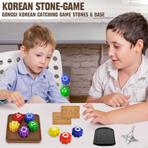 Korean Folk Game Set – Traditional Korean Play Games including Jebi Chagi, Gonggi, Biseokchigi, Paeng-i, and Ddakji. Perfect for Family Travel and Fun