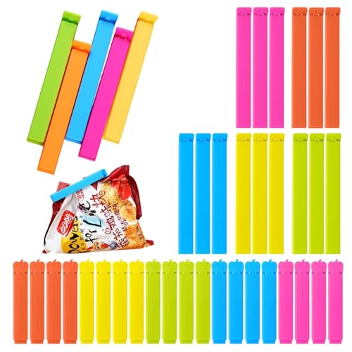 40 Pcs Food Clips,Food Bag Clips,Food Bag Clips For Food Storage,Bag Clips For Food Storage,Reusable Kitchen Clip,Clip Closure Bag,Food Bag Clips,For Keeping Food Fresh And Sealed(SIZE:4.3INCH)