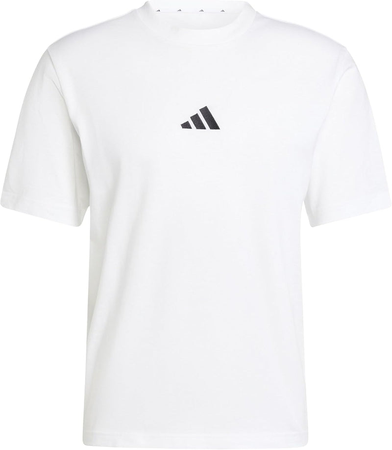 Men's Essentials Small Logo Single Jersey Tee T-Shirt - WHITE/BLACK
