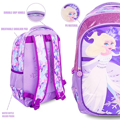TRUCARE Disney Frozen 18 Inch Kids School Bag - Ergonomic Backpack Lightweight, Durable, Students 6+ - Perfect for Travel & School,For Girls