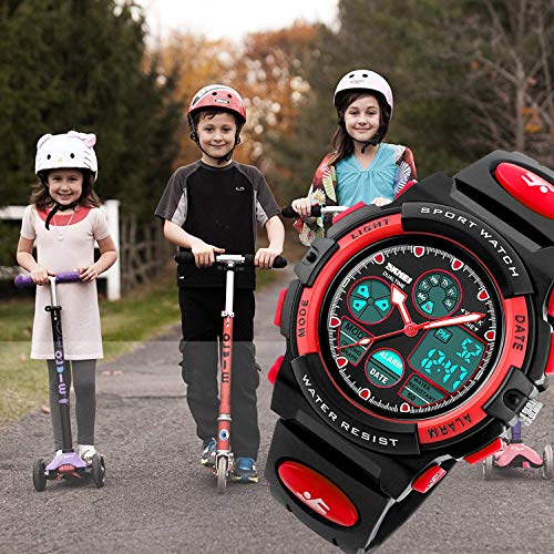 Kids Digital Sport Watch, Boys Girls Waterproof Sports Outdoor Watches Children Casual Electronic Analog Quartz Wrist Watches with Alarm Stopwatch