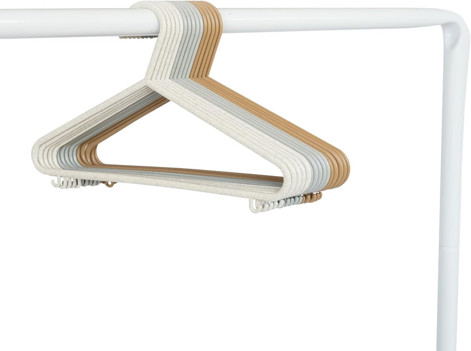 3 Sprouts Baby Wheat Straw Plastic Clothes Hangers - Pack of 30 - Speckled Gray