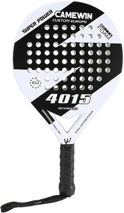 Paddle Tennis Racket Carbon Fiber Pop Paddle Tennis Racquets Professional Beach Padel Racket with Cover Bag - White